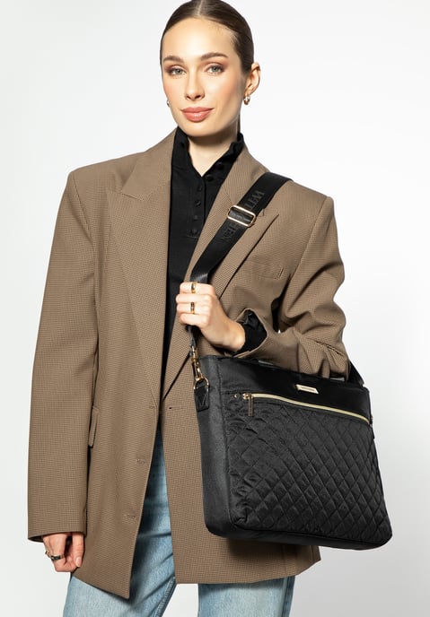 Wittchen Dames 14" Laptoptas met Quilting, Zwart - Image 5