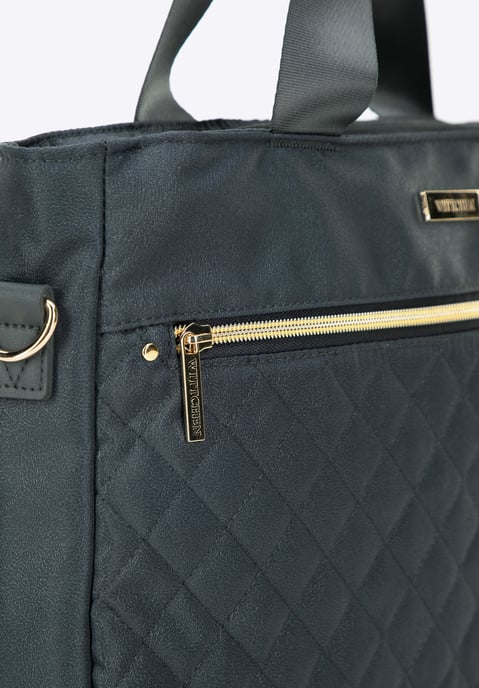 Wittchen Dames 14" Laptoptas met Quilting, Grijs Polyester - Image 4