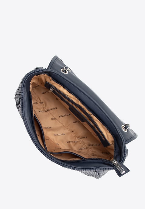 Wittchen Dames Crossbody Tas in Eco-leer met Ketting, Marineblauw - Image 2