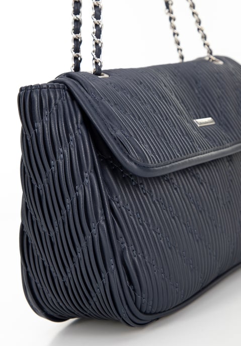 Wittchen Dames Crossbody Tas in Eco-leer met Ketting, Marineblauw - Image 3
