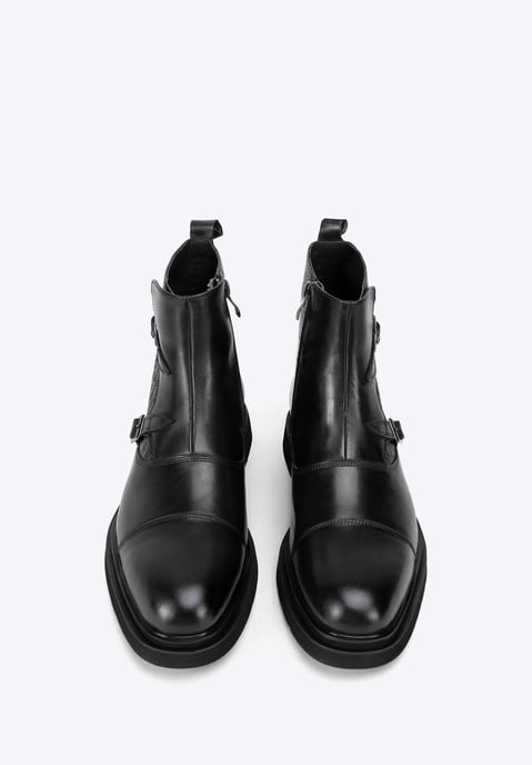 Wittchen Heren Leren Chelsea Boots met Croco Inzetstukken, Zwart - Image 2
