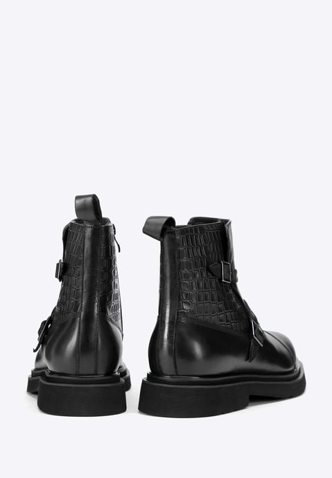 Wittchen Heren Leren Chelsea Boots met Croco Inzetstukken, Zwart - Image 3