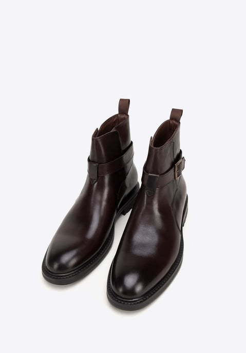 Wittchen Heren Leren Chelsea Boots met Gesp, Bruin, Natuurlijk Leer - Image 1