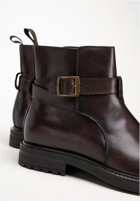 Wittchen Heren Leren Chelsea Boots met Gesp, Bruin, Natuurlijk Leer - Image 5