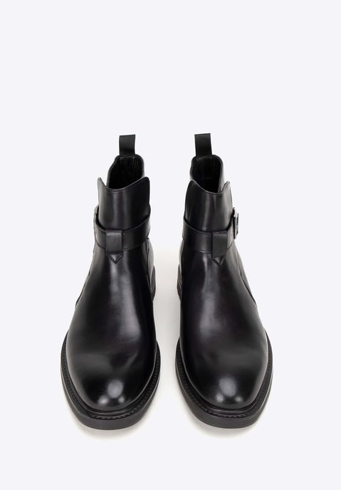 Wittchen Heren Leren Chelsea Boots met Gesp, Zwart, Natuurlijk Leer - Image 2