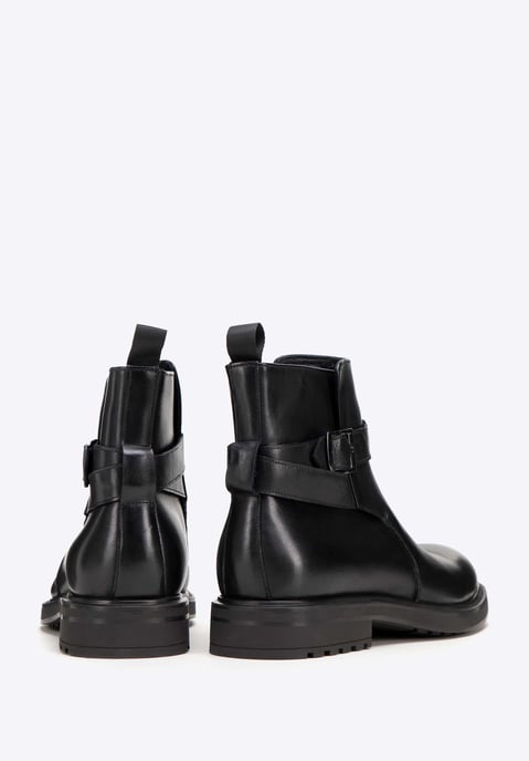 Wittchen Heren Leren Chelsea Boots met Gesp, Zwart, Natuurlijk Leer - Image 3