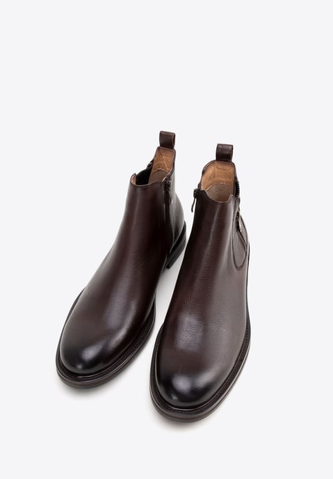 Wittchen Heren Leren Chelsea Boots met een instapzool, Donkerbruin - Image 1