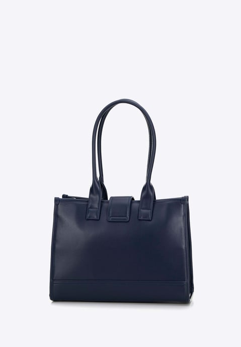 Wittchen Dames Klassieke Schoudertas met Stoffen Inzetstuk, Marineblauw - Image 2