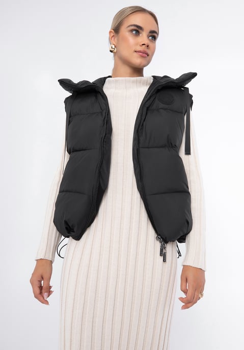 Wittchen Dames Oversized Gewatteerd Vest Zwart Polyester - Image 2