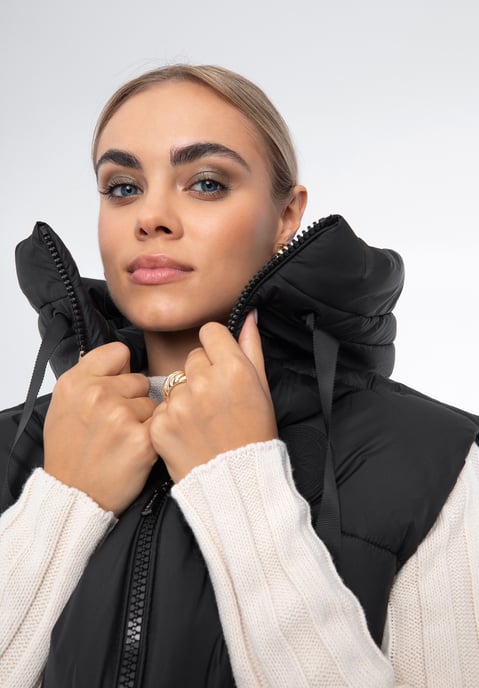 Wittchen Dames Oversized Gewatteerd Vest Zwart Polyester - Image 5