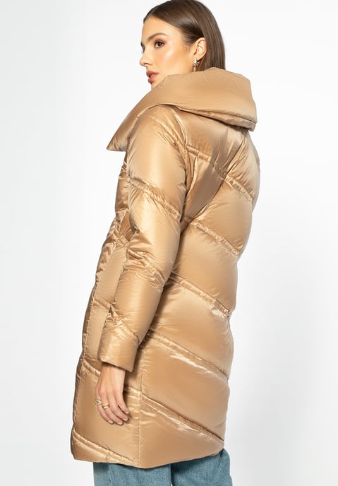 Wittchen Dames Donsjack met Hoge Kraag Goud Nylon - Image 3