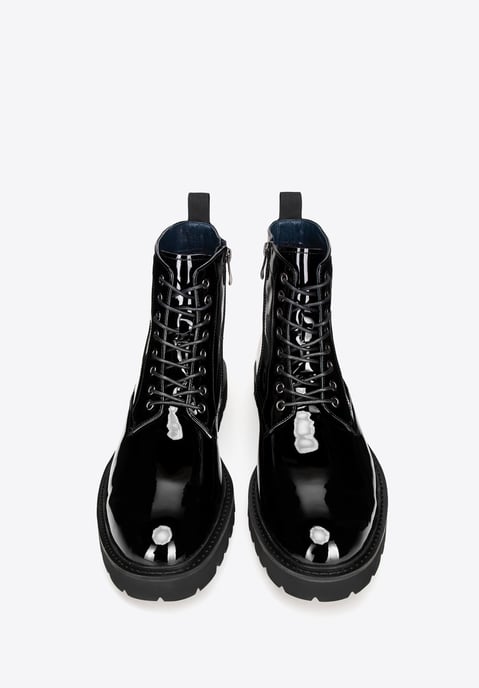 Wittchen Heren lakleren gevechtslaarzen, zwart - Image 2