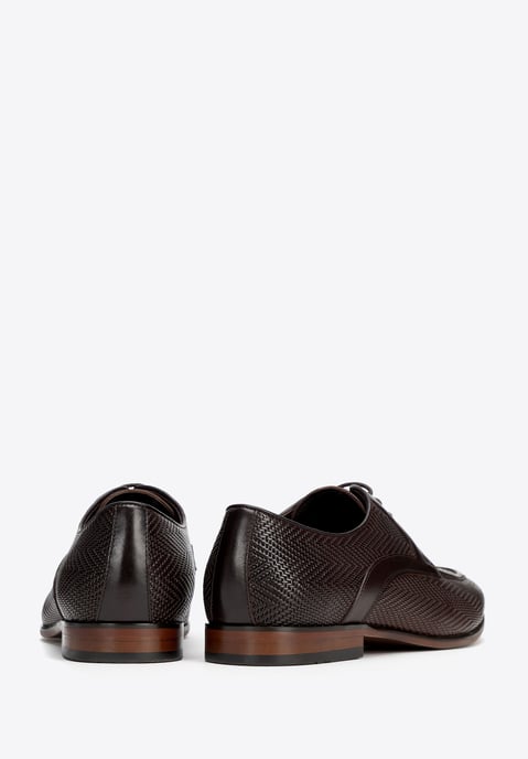 Wittchen Heren Derby schoenen van echt leer met vlechtwerk, donkerbruin - Image 3