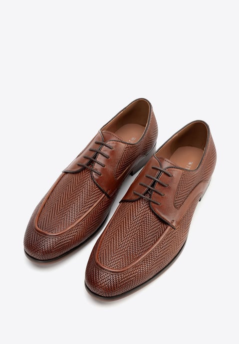 Wittchen Heren Derby schoenen van echt leer met vlechtwerk, lichtbruin - Image 2
