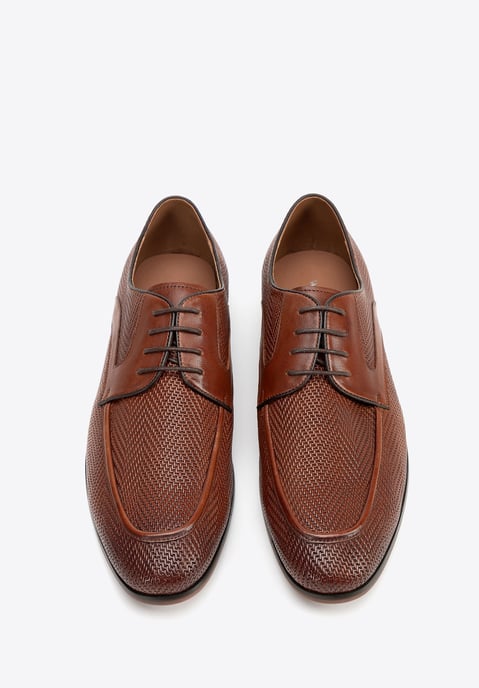 Wittchen Heren Derby schoenen van echt leer met vlechtwerk, lichtbruin - Image 3