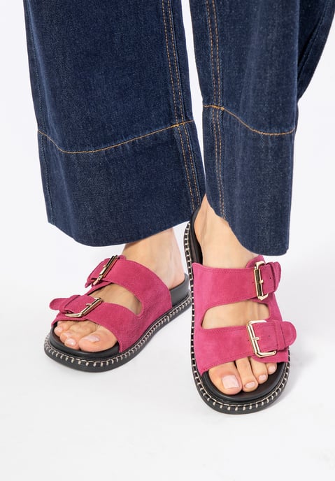 Wittchen Dames Roze Suède Leren Slippers - Image 1