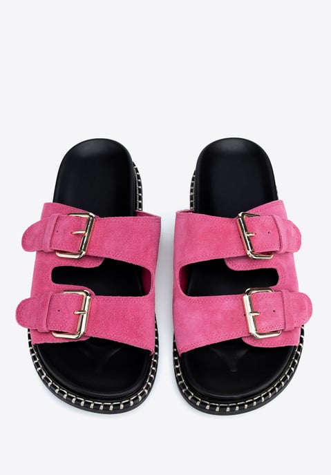 Wittchen Dames Roze Suède Leren Slippers - Image 3