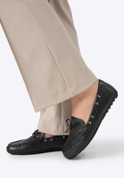 Wittchen Dames Leren Mocassins met Band Zwart Natuurlijk Leer - Image 1