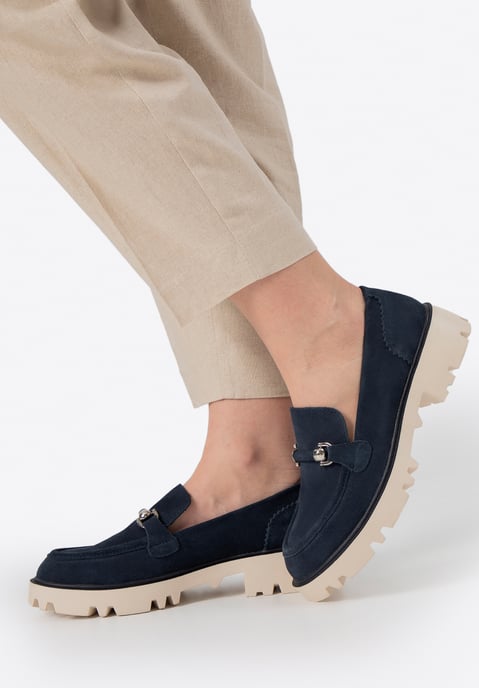 Wittchen Dames Suède Gesp Loafers Marineblauw Suède Leer - Image 1