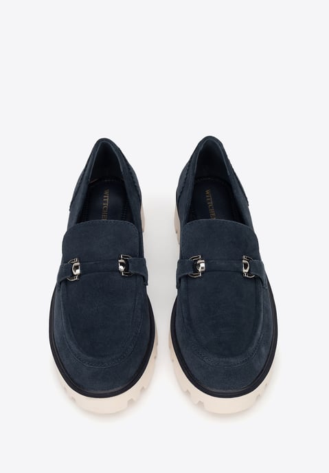 Wittchen Dames Suède Gesp Loafers Marineblauw Suède Leer - Image 3