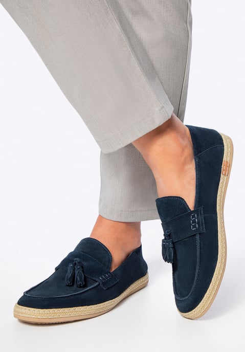 Wittchen Heren Suède Loafers met Kwastje, Marineblauw - Image 1