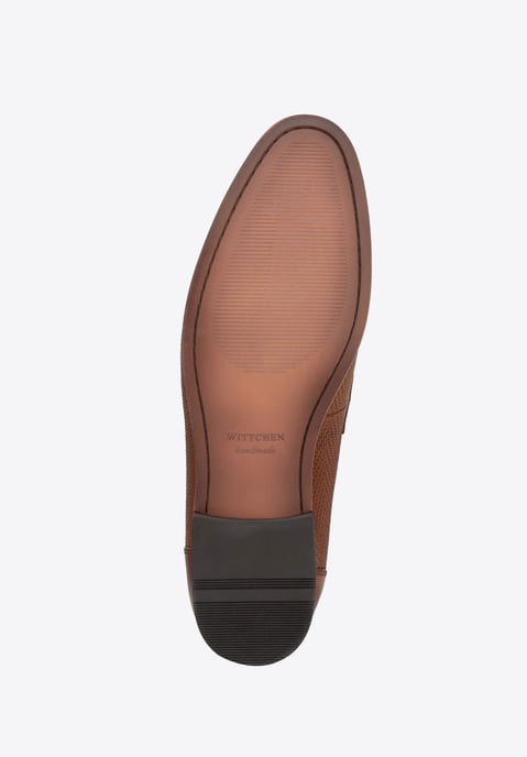 Wittchen Heren Leren Mocassins met Visgraatmotief, Lichtbruin, Natuurlijk Leer - Image 6