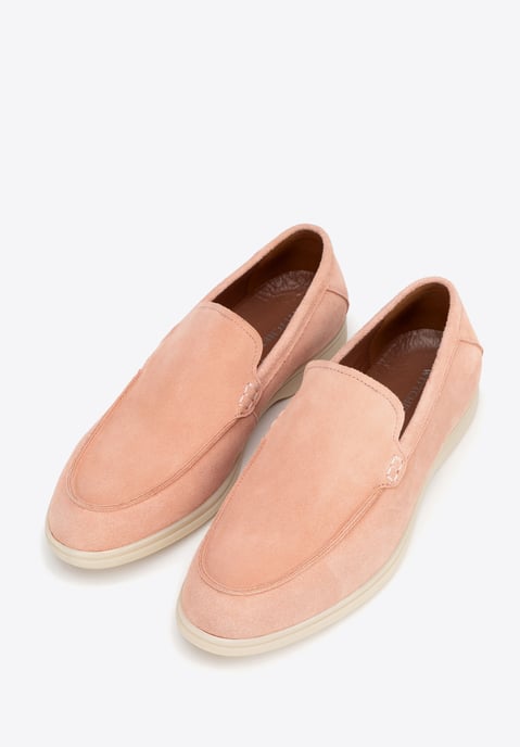 Wittchen Heren Mocassins van echt suède leer, roze - Image 4