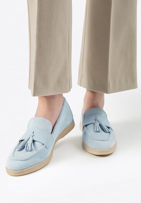 Wittchen Dames Suède Loafers met Kwastje Blauw - Image 1