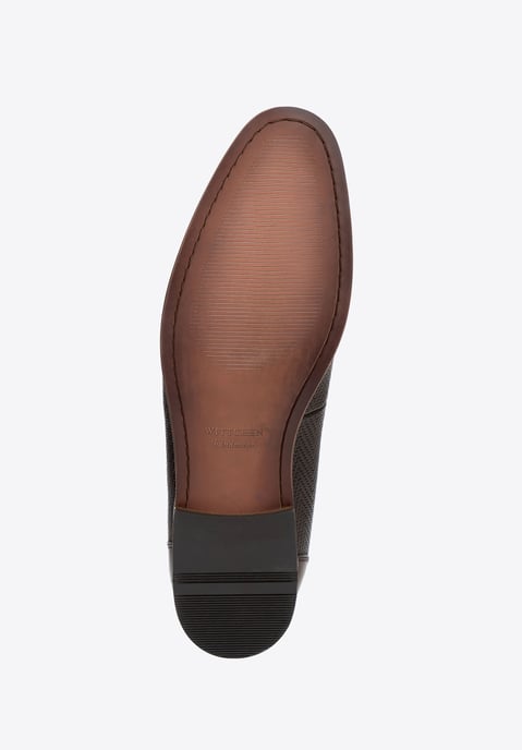 Wittchen Heren Leren Mocassins met Visgraatmotief, Donkerbruin, Natuurlijk Leer - Image 6