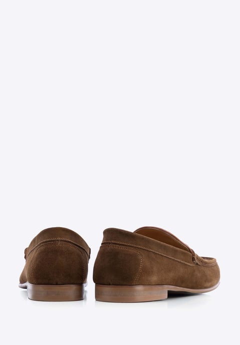 Wittchen Heren mocassins van bruin en beige geruit suède leer - Image 5