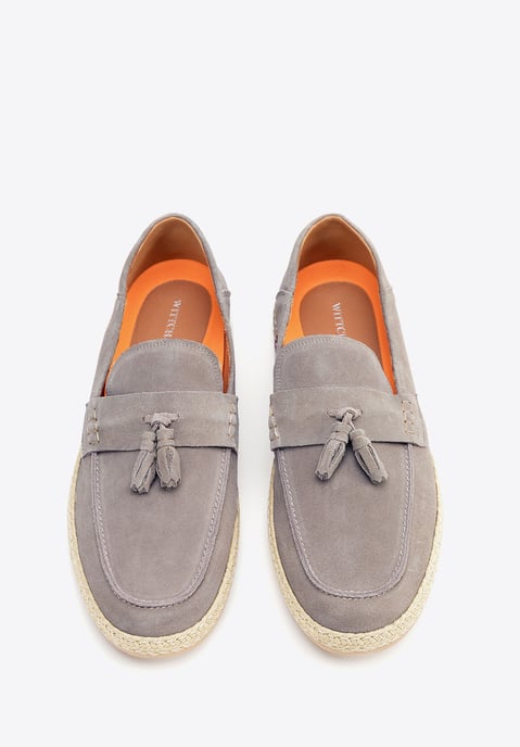 Wittchen Heren Suède Loafers met Kwastje, Grijs - Image 3