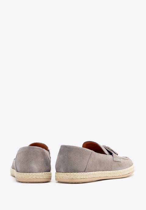 Wittchen Heren Suède Loafers met Kwastje, Grijs - Image 4