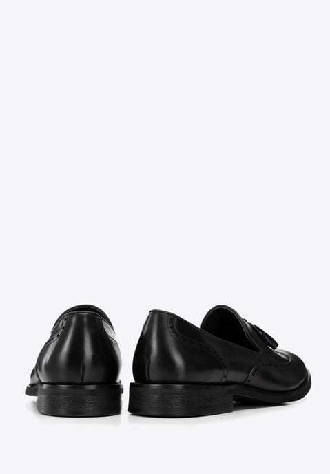 Wittchen Heren Leren Mocassins met perforaties, zwart, natuurlijk leer - Image 4