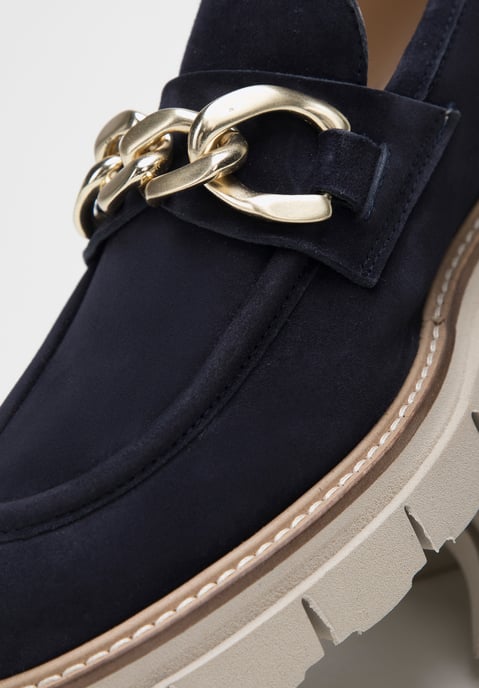 Wittchen Dames Suède Loafers met Ketting op Platform Marineblauw Suède Leer - Image 6