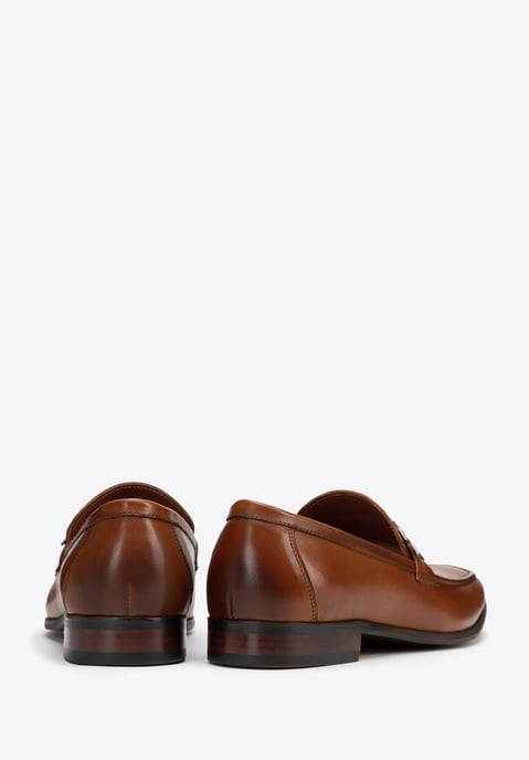Wittchen Heren mocassins van echt leer met metalen logo, bruin - Image 5