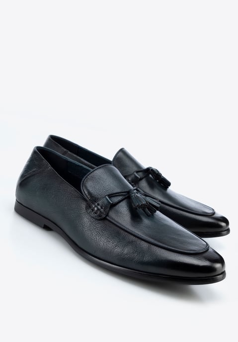 Wittchen Heren Leren Loafers met Kwastje, Marineblauw, Natuurlijk Leer - Image 6