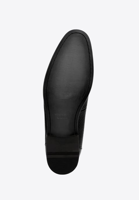 Wittchen Heren Leren Mocassins met Visgraatmotief Zwart Echt Leer - Image 6