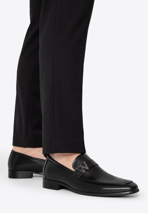 Wittchen Heren mocassins van echt leer met metalen logo zwart echt leer - Image 2