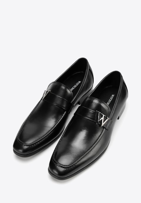 Wittchen Heren mocassins van echt leer met metalen logo zwart echt leer - Image 3