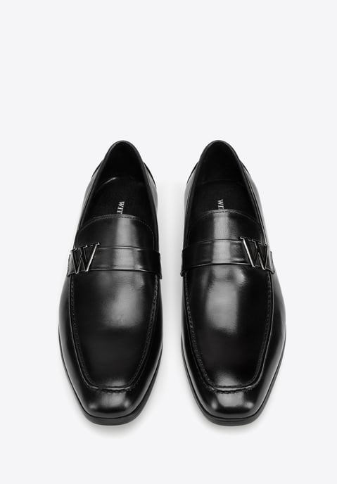 Wittchen Heren mocassins van echt leer met metalen logo zwart echt leer - Image 4