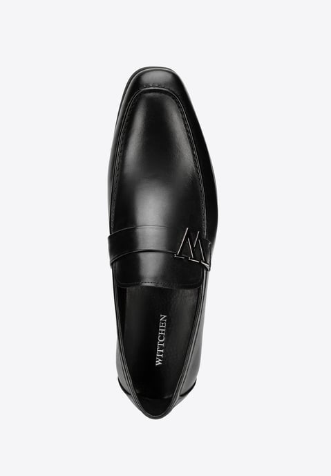 Wittchen Heren mocassins van echt leer met metalen logo zwart echt leer - Image 6
