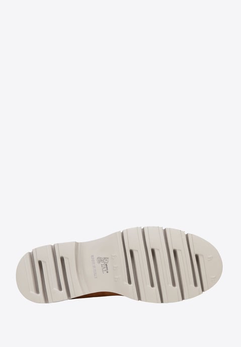 Wittchen Suède Mocassins voor dames met ketting op platform, baksteenrood - Image 5