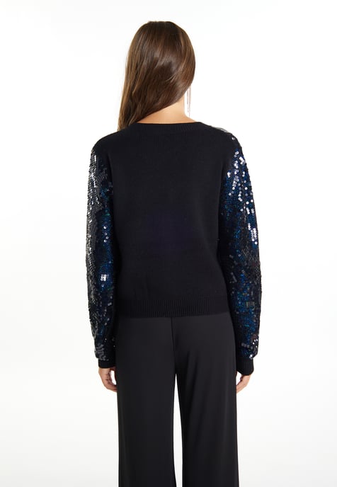 Faina Vest met pailletten Dames zwart - Image 4
