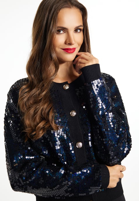 Faina Vest met pailletten Dames zwart - Image 5