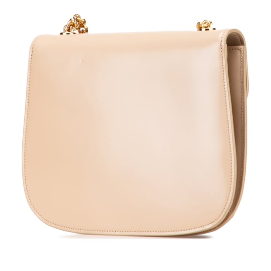 Beige Leren Schoudertas met Ketting - Image 2
