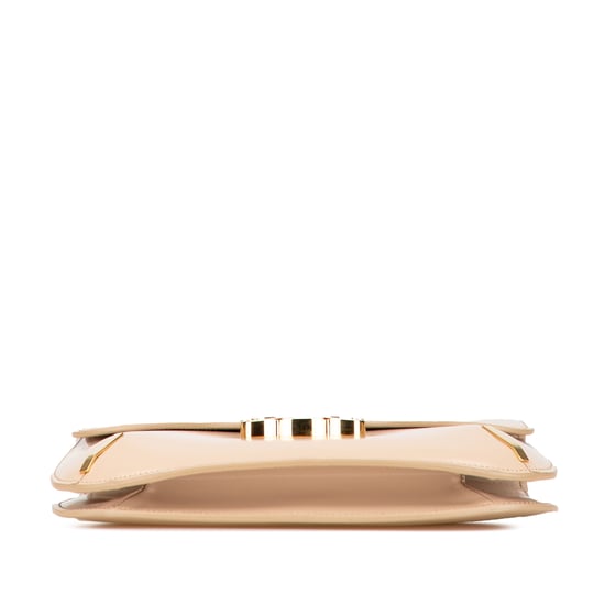 Beige Leren Schoudertas met Ketting - Image 3