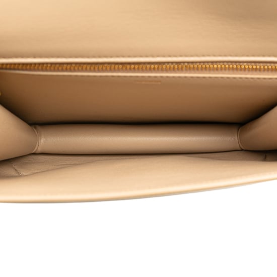 Beige Leren Schoudertas met Ketting - Image 4