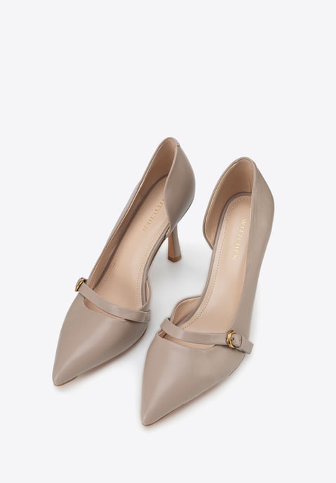 Wittchen Dames leren pumps met bandje, beige, natuurlijk leer - Image 2
