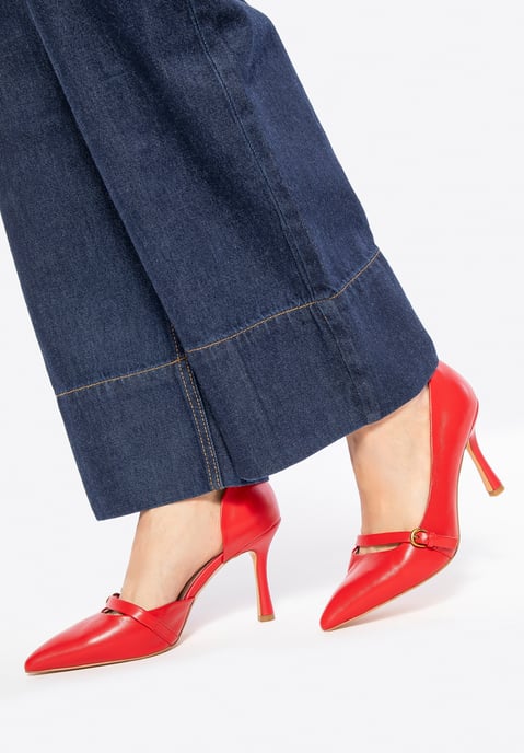 Wittchen Dames rode leren pumps met bandje - Image 1