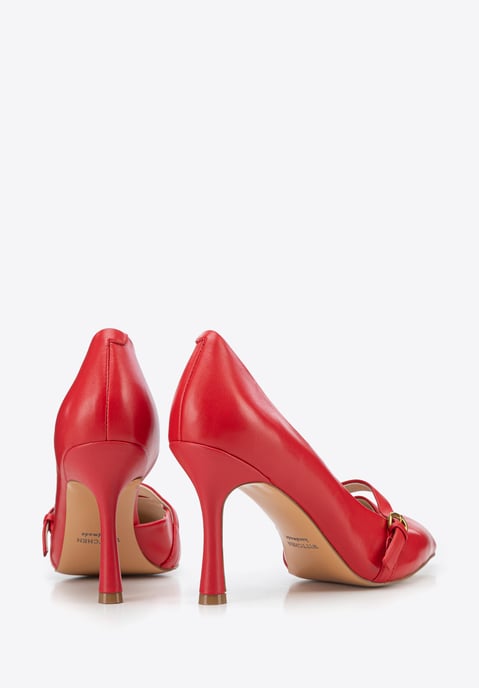 Wittchen Dames rode leren pumps met bandje - Image 4